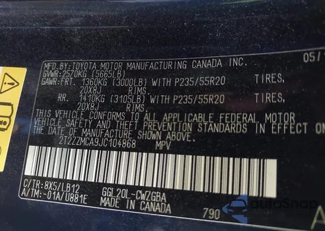 2018 Lexus Rx 350 from USA, damaged, VIN 2T2ZZMCA9JC104868